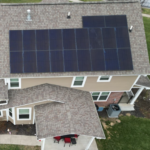 A large home with a solar power system installed